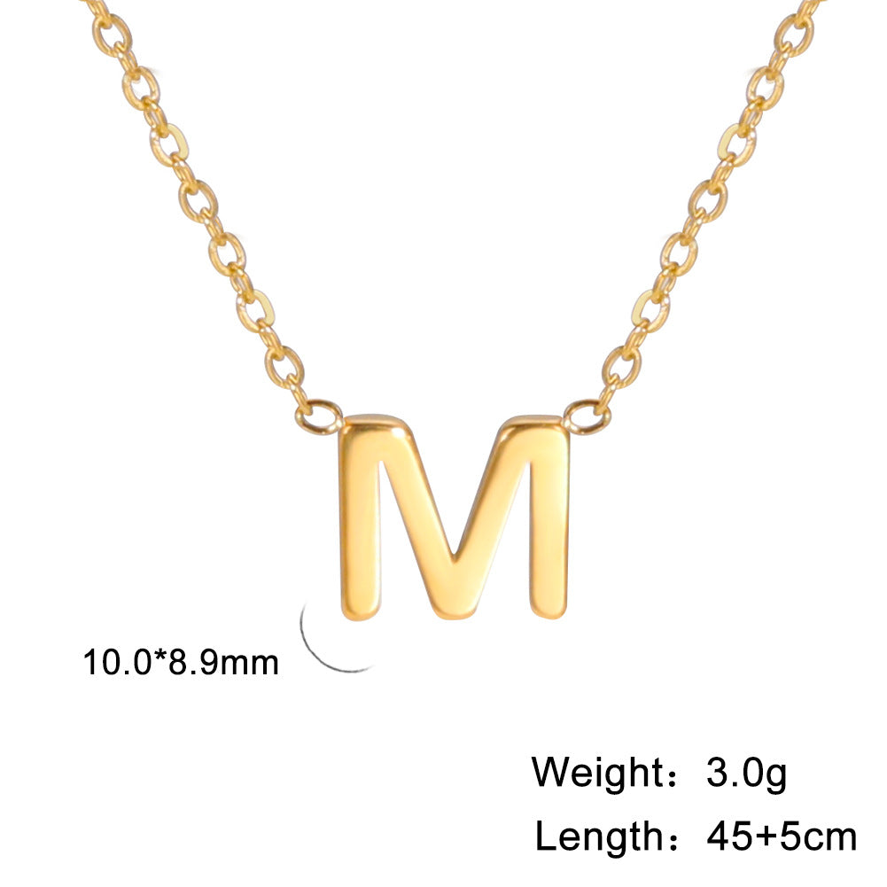 Wholesale Letter Gold 18k Real Gold Electroplated Stainless Steel Necklace