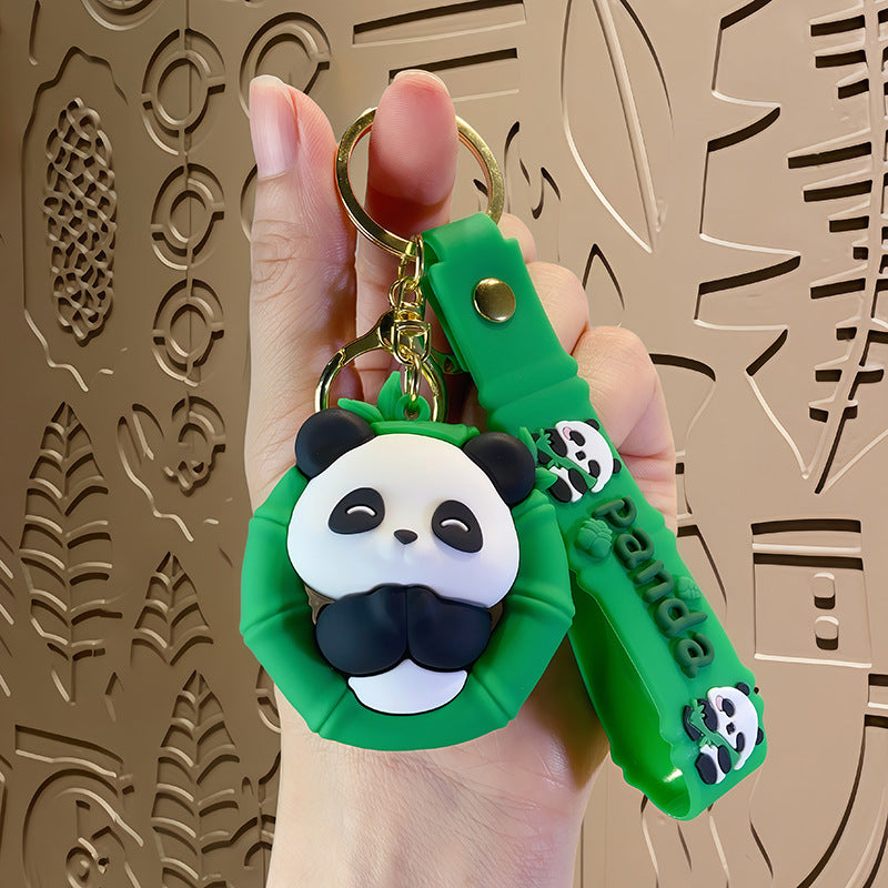 Wholesale Cute Panda Cartoon Keychain Chengdu Souvenir Gift Boutique Car Key Accessory