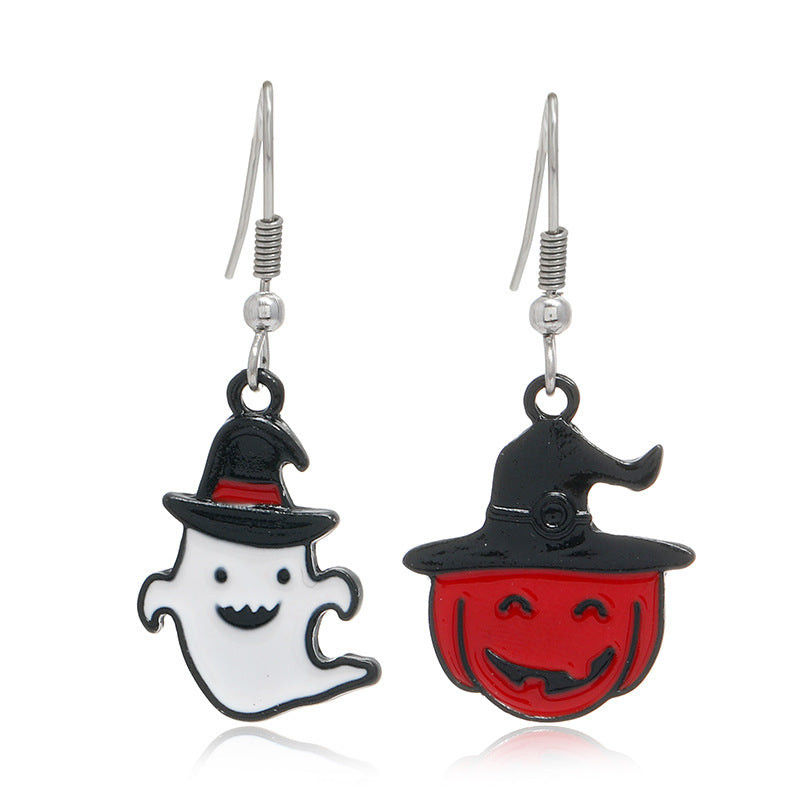 Wholesale  Theme Black Cat Pumpkin Dripping Oil Earrings - Fashion Jewelry Accessory for Party Gift Boutique