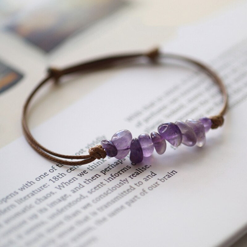 Wholesale 8MM Colorful Natural Stone Crystal Bracelet Adjustable Elastic Unisex Jewelry Gift