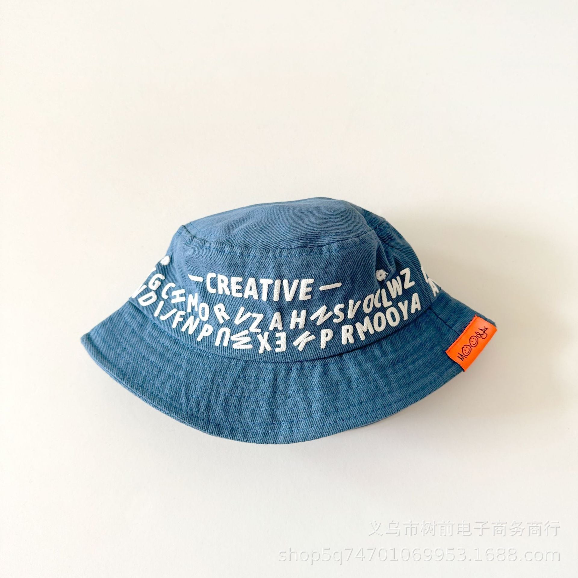 Wholesale Letter Washed Denim Cotton Children's  Bucket Hat