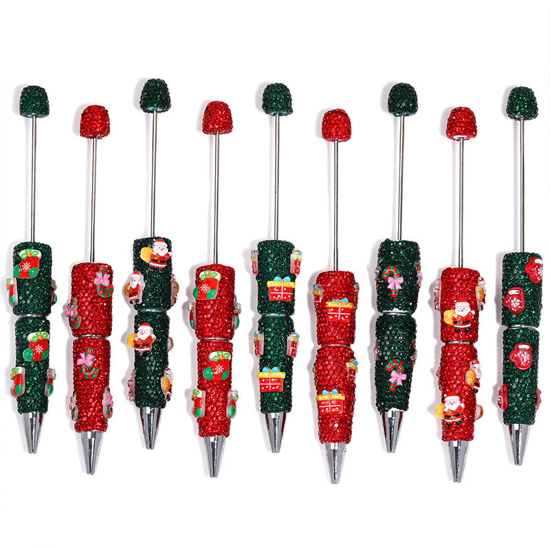 Wholesale 5PCS full diamond Christmas Beadable Pens