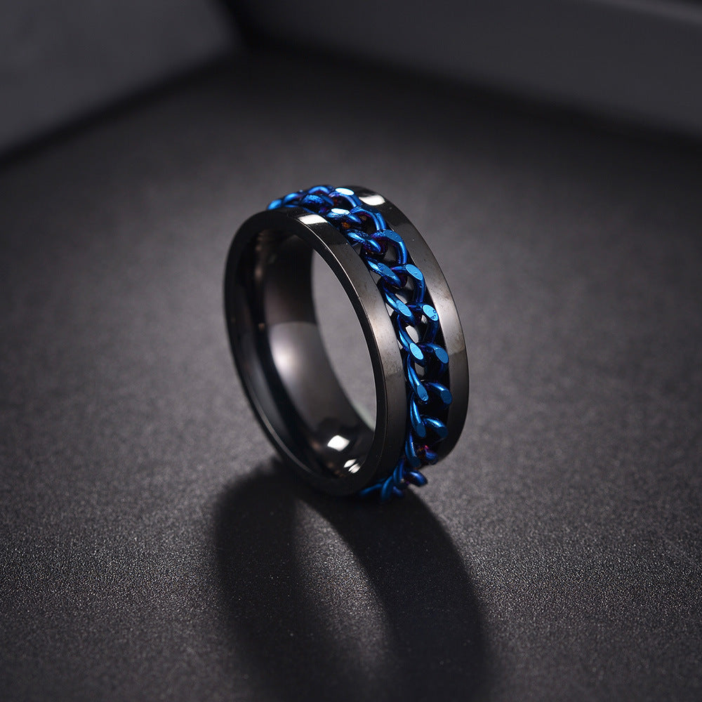 Wholesale Men's Titanium Steel Rotating  Ring