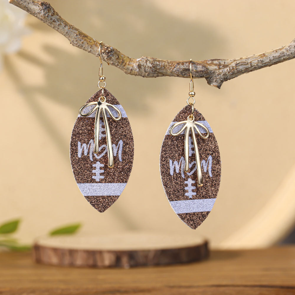 Wholesale Sequined Football Earrings