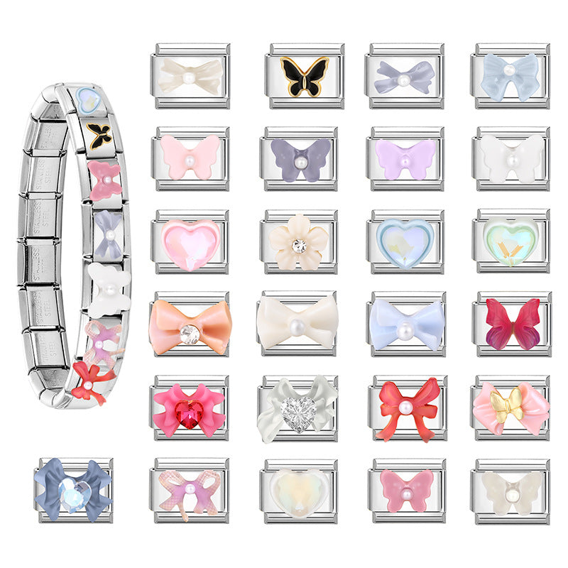 Wholesale  Italian Charm Bracelet 9mm DIY Colorful Personalized Creative Stainless Steel Composable Bracelet