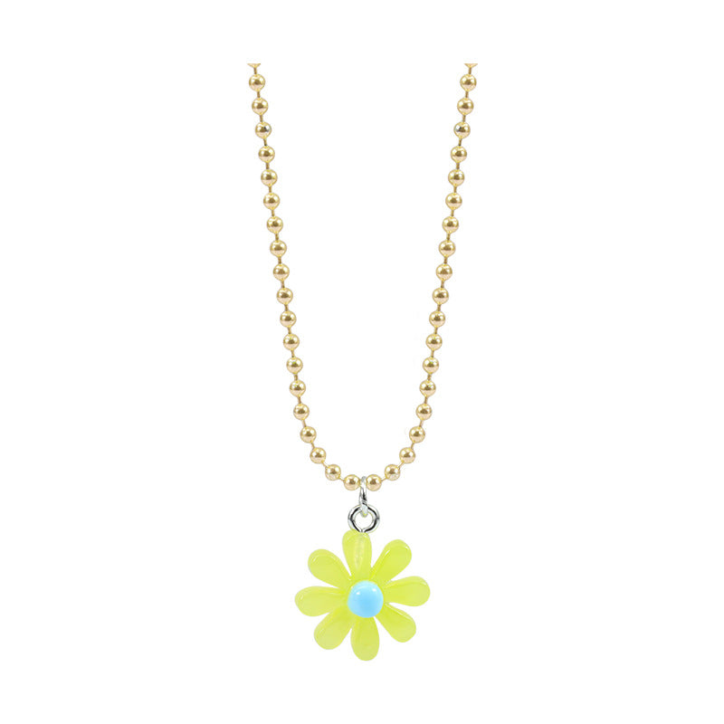 Wholesale multi-color Daisy flower necklace ring