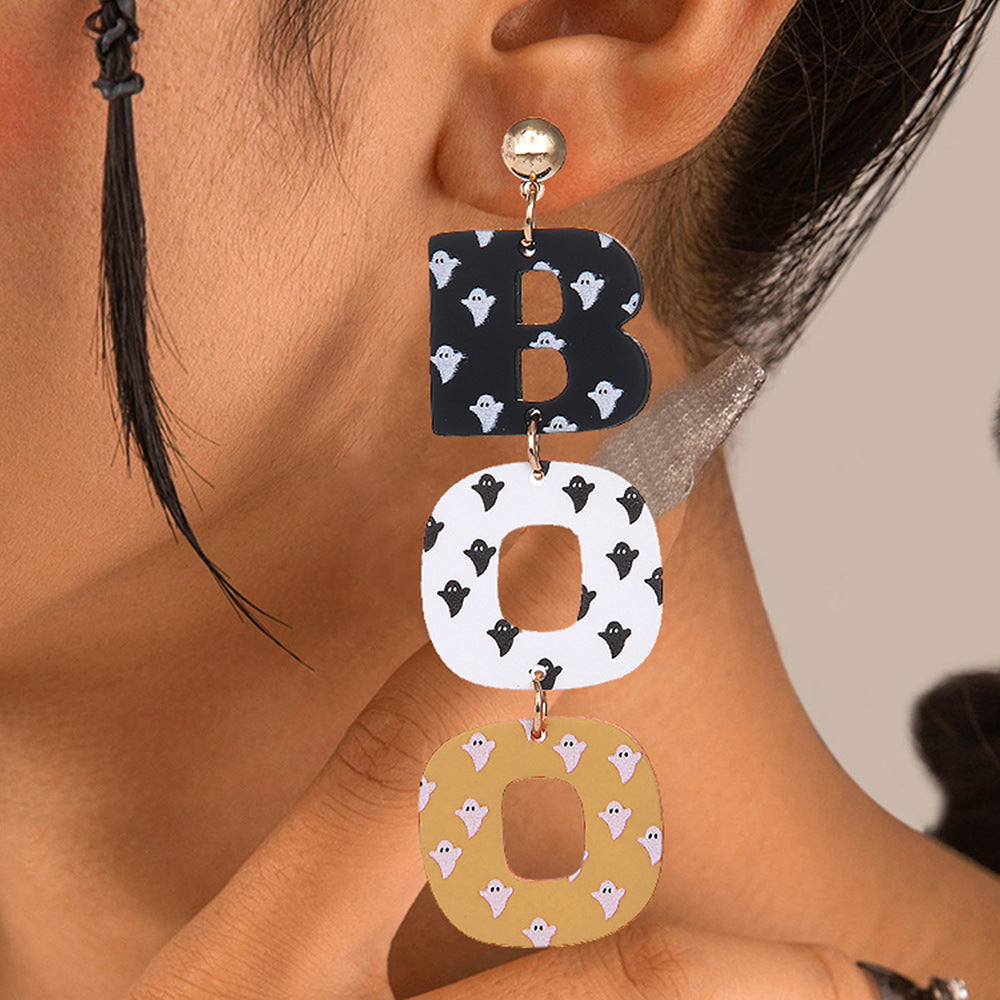 Wholesale  Halloween Acrylic Paint Earrings