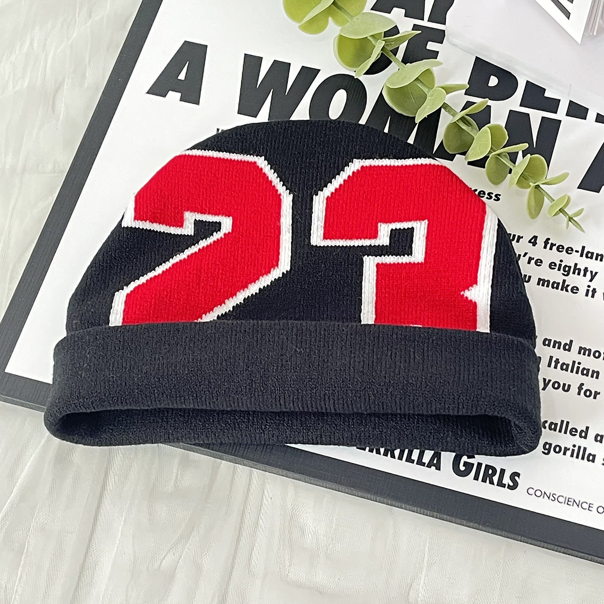 Wholesale 23 Digital Pattern Knitted Hat Beanie