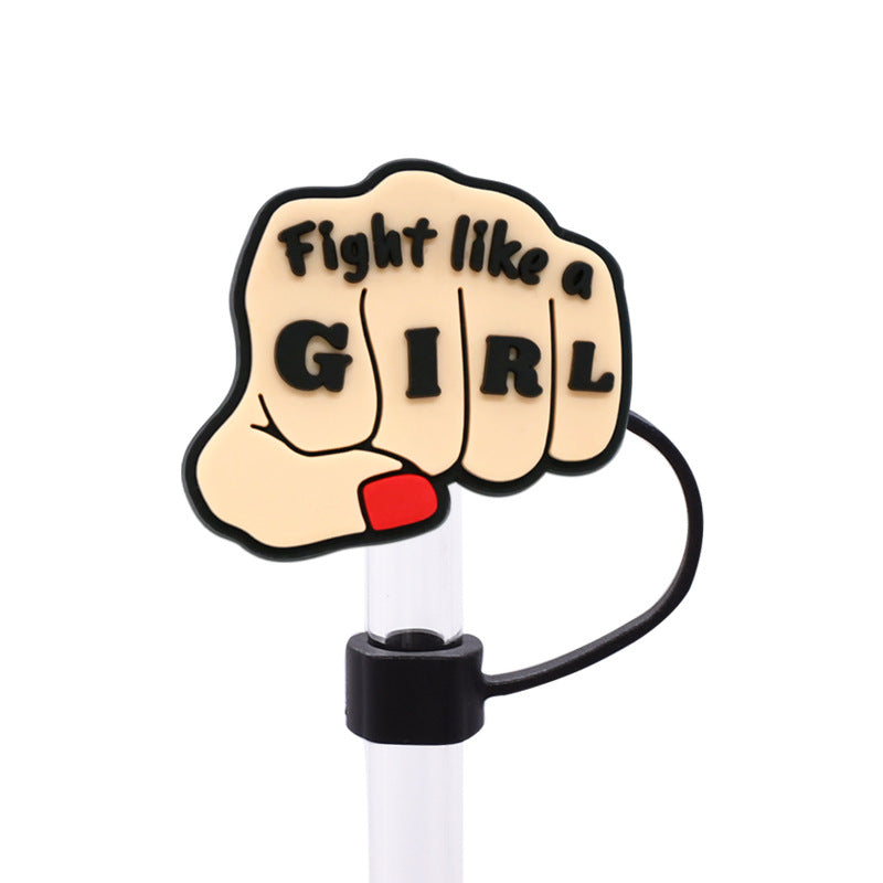 Wholesale Random 100pcs Women's Power Series Straw Cover 10MM Straw Tube Cap