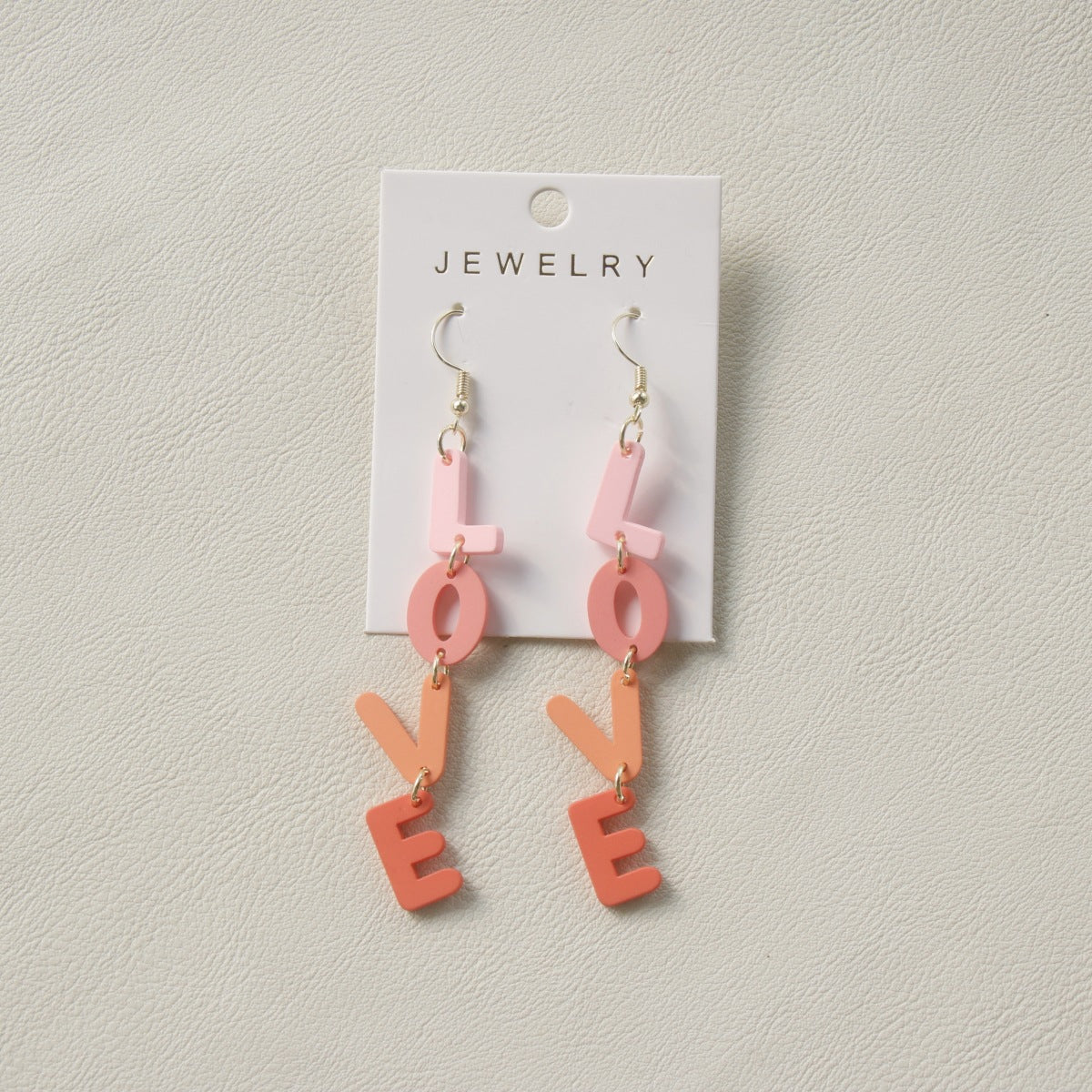 Wholesale Acrylic Valentine' s Day LOVE Letter Heart Earrings
