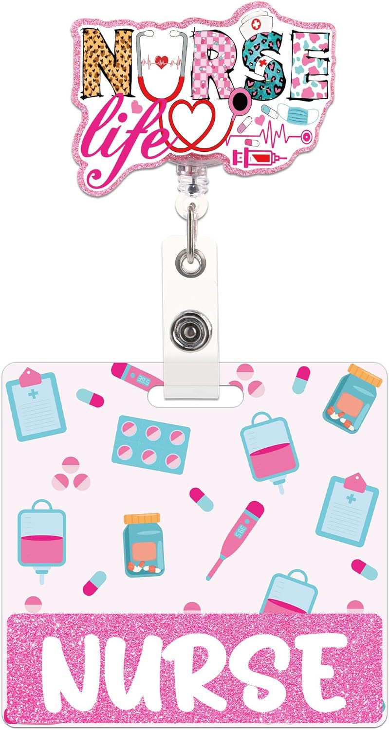 Wholesale Glitter Nurse Acrylic Doctor and Nurse Badge Reels Keychains ACC-KC-ChiHai021