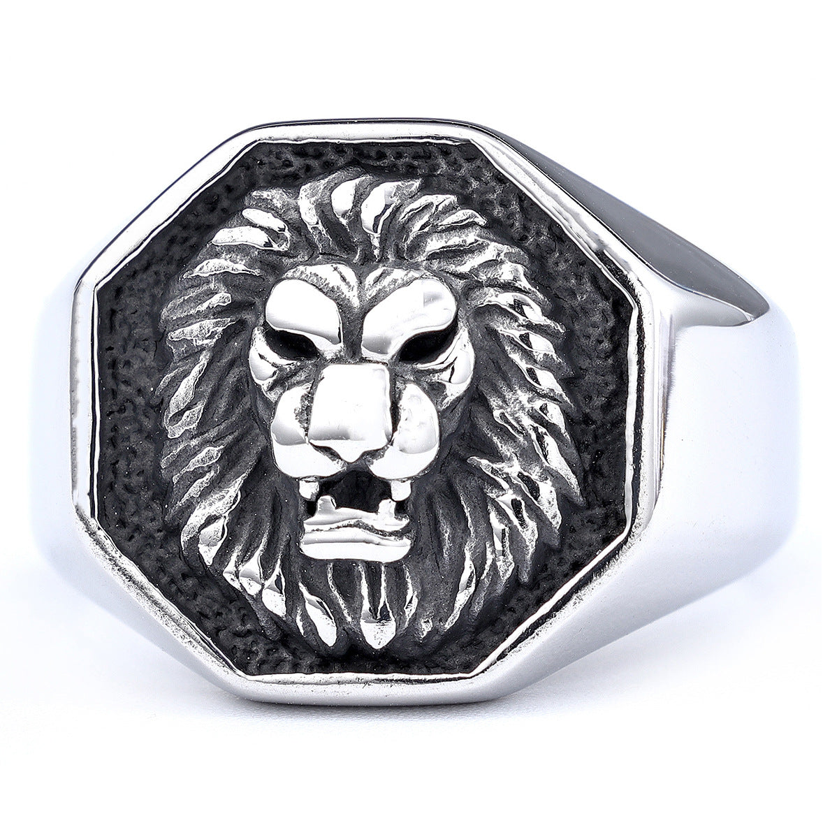 Wholesale Vintage Gold Plated Rings Sun God Lion Head Stainless Steel Rings ACC-RS-Moer005