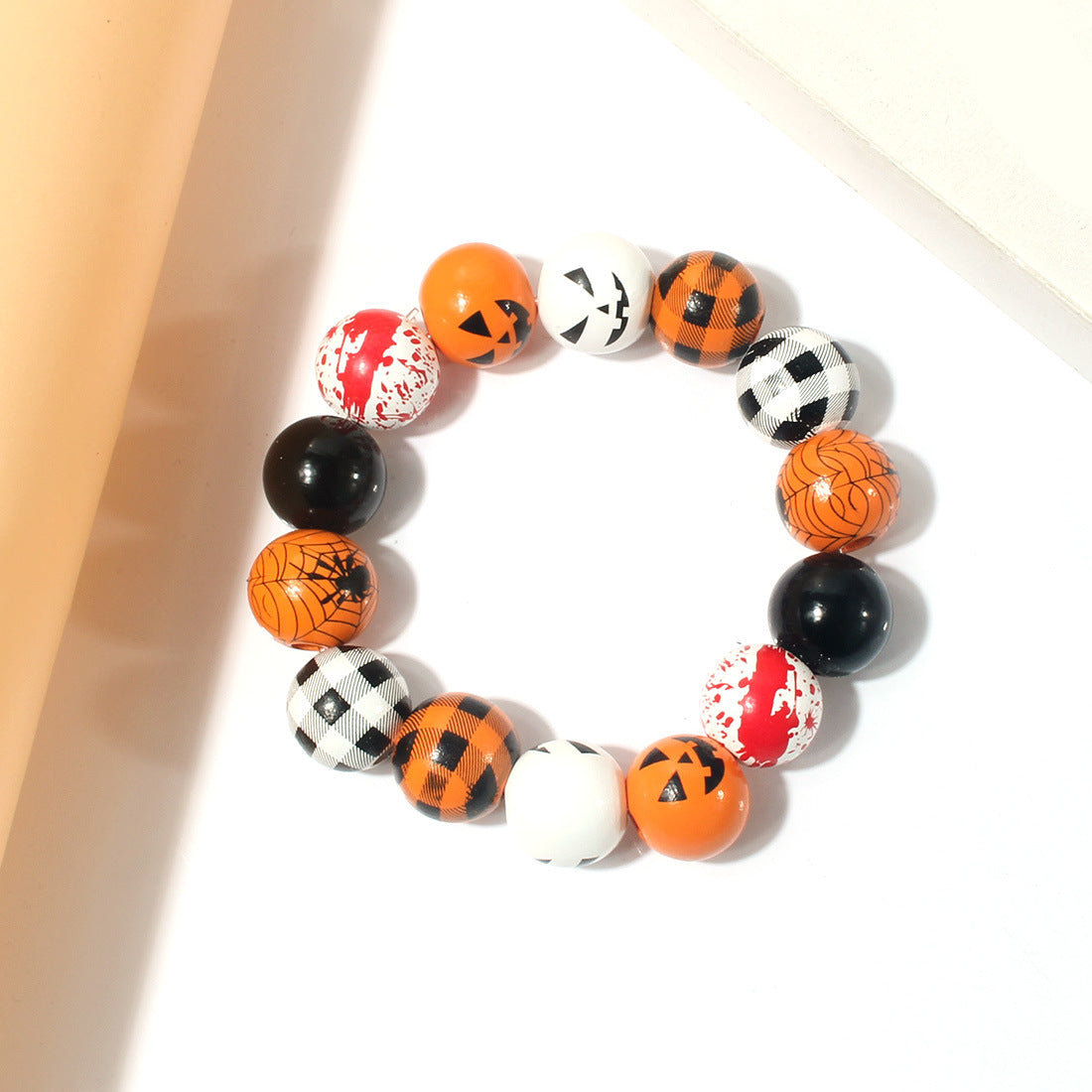 Wholesale Halloween Wood Elastic Bracelet