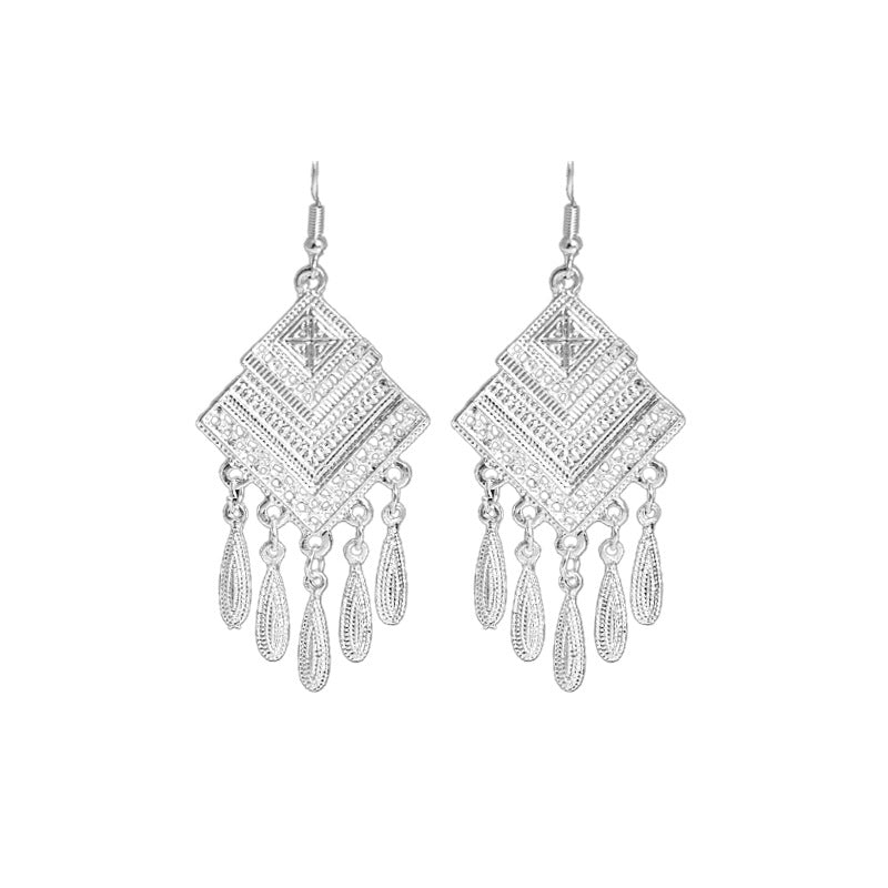 Wholesale Peacock Bell Tassel Hollow Leaf Earrings ACC-ES-MDD025