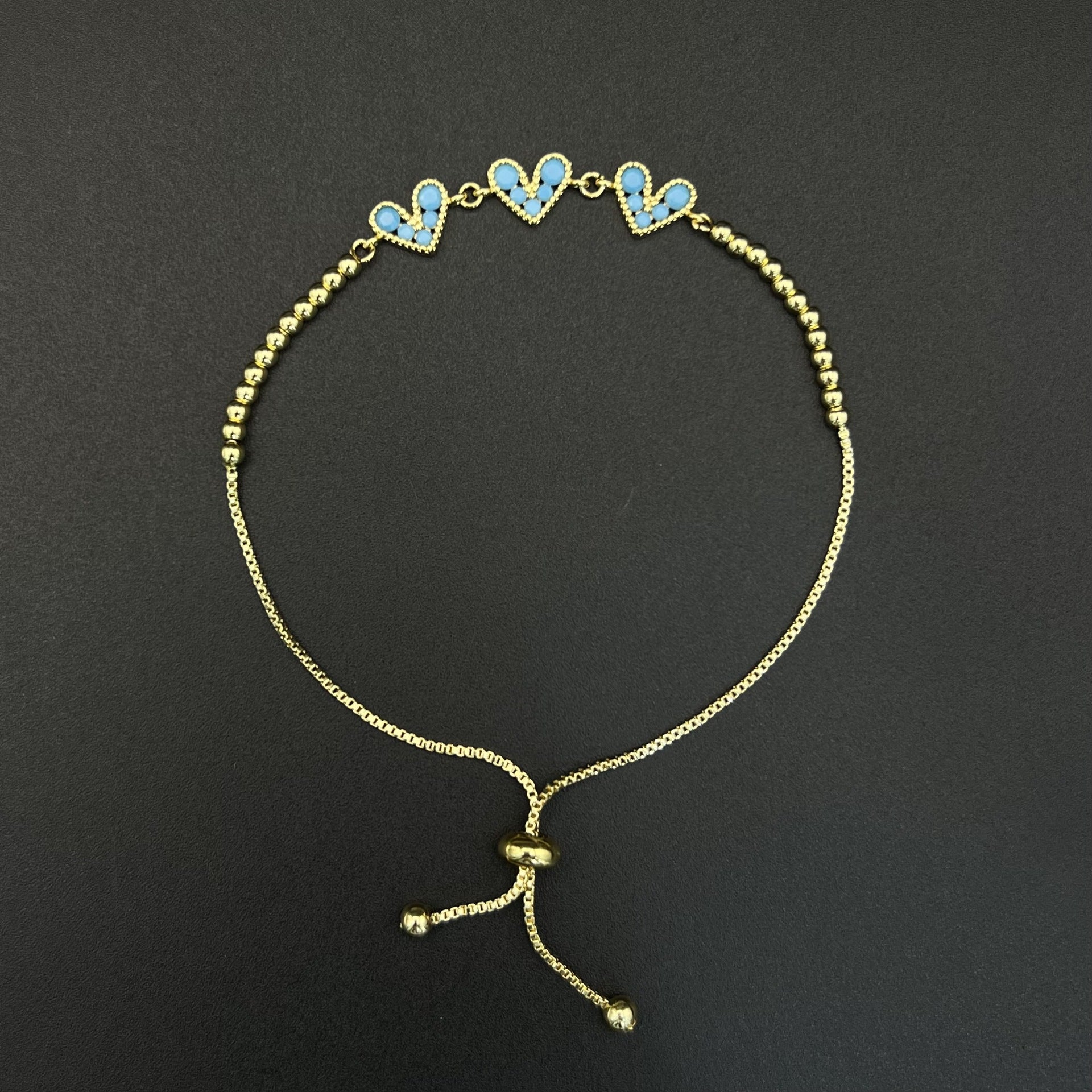 Wholesale Stainless steel heart-shaped zircon bracelet