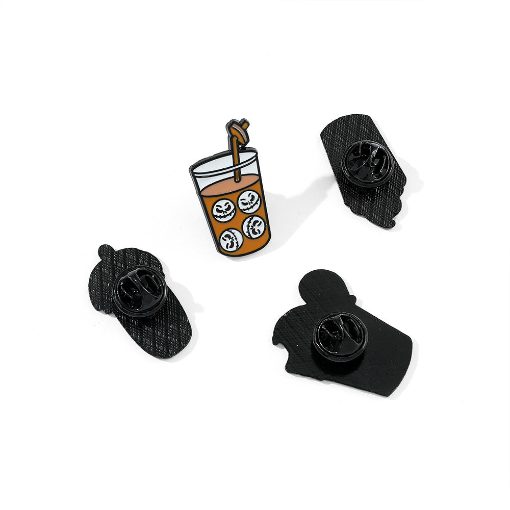 Wholesale Halloween milk tea cup shape  brooch