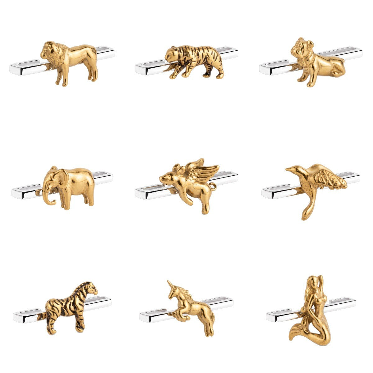 Wholesale Trendy Lion 18K Gold Plated Stainless Steel Watch Strap Charm DIY Jewelry Accessory Boutique Gift