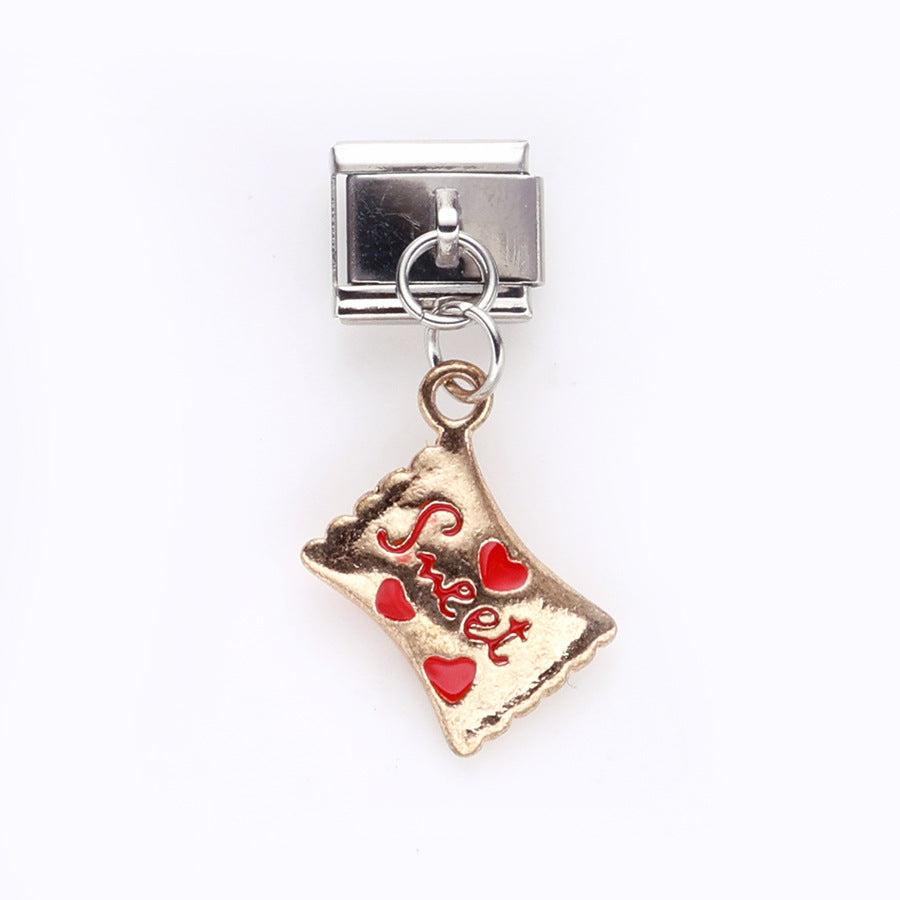 Wholesale 10pcs Love Butterfly Cat Pendant Italian Module DIY Stainless Steel Bracelet Accessories