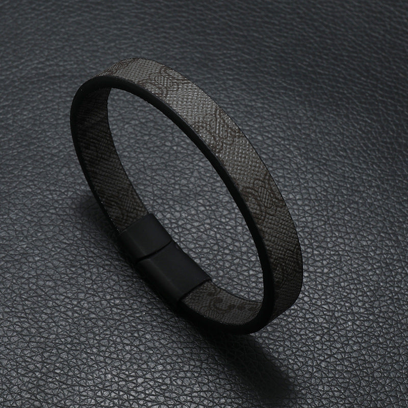 Wholesale Retro Print Striped Magnetic Clasp Bracelet