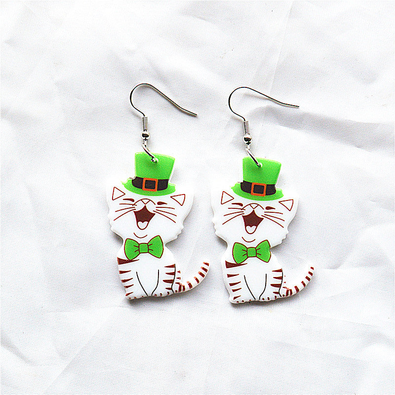 Wholesale St. Patrick's Day Cartoon Character Earrings ACC-ES-XN041