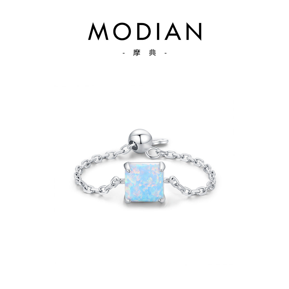 Wholesale 925 Sterling Silver Opal Open Ring Adjustable Ring ACC-RS-MoDian007