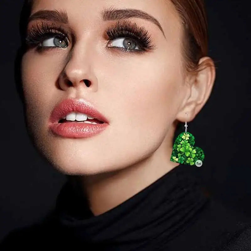 Wholesale  Clover St Patrick Acrylic 2D Earrings