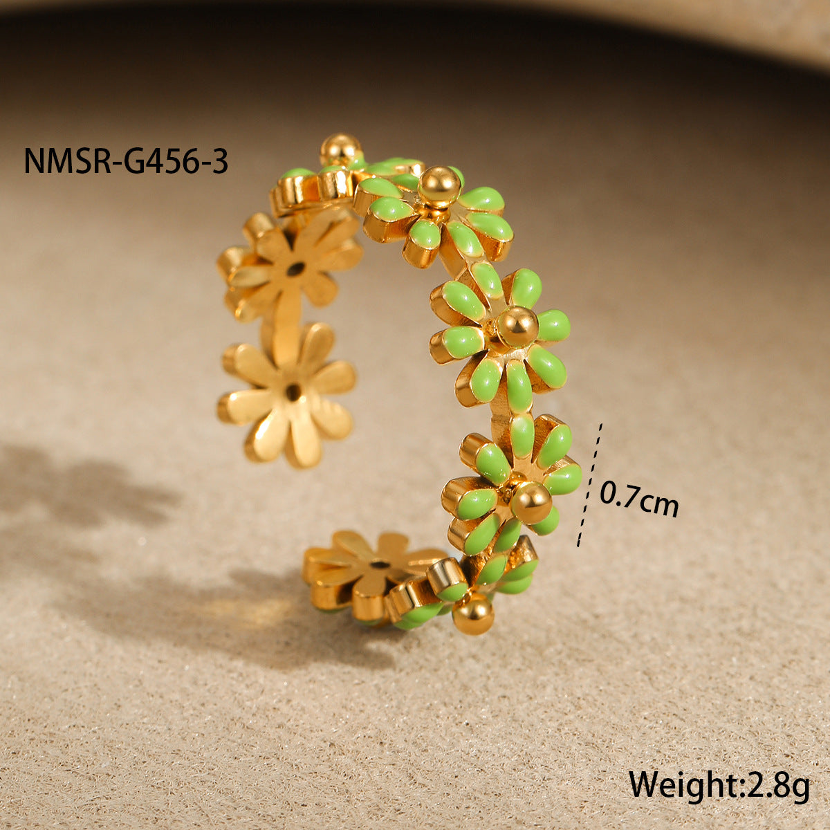 Wholesale flower ring stainless steel 18k gold  ring