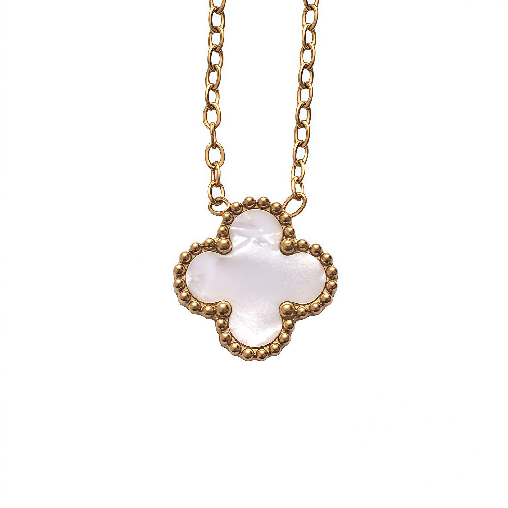 Wholesale Four-Leaf Clover Stainless Steel Necklace Trendy Jewelry Accessory for Boutique Resale ACCVIP