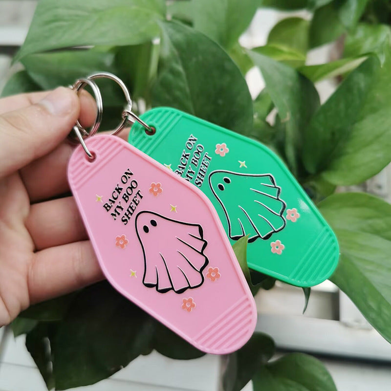 Wholesale Retro Hotel UV Printing Halloween Keychains ACC-KC-MeiXin003