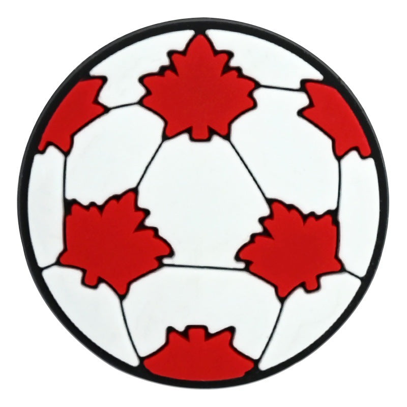 Wholesale Random 100pcs Football Club clogs   PVC Soft Rubber Shoe Buckle Decoration