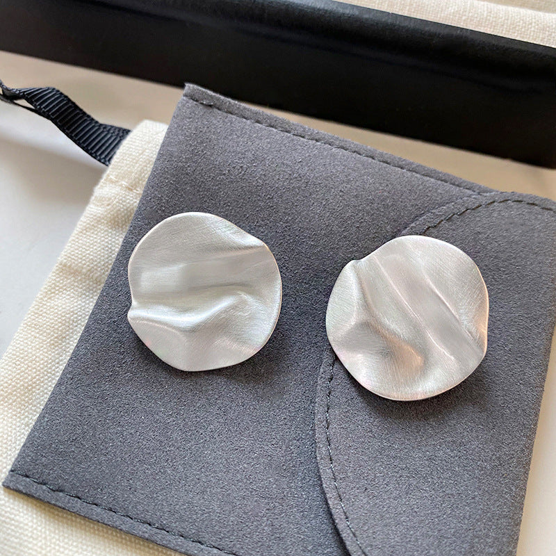 Wholesale  brushed metal irregular curved surface exaggerated earrings