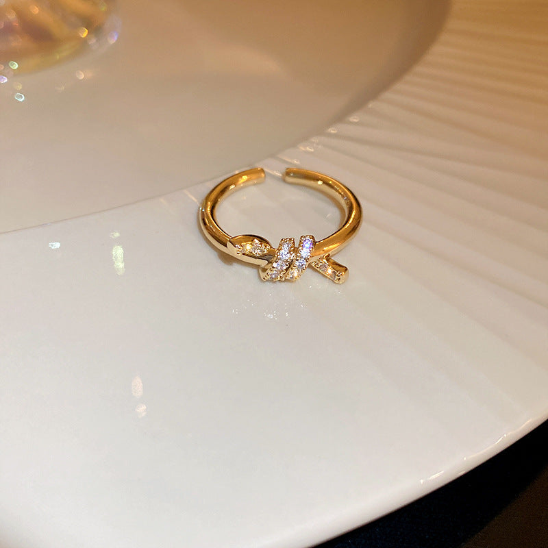 Wholesale zircon tiger eye open ring