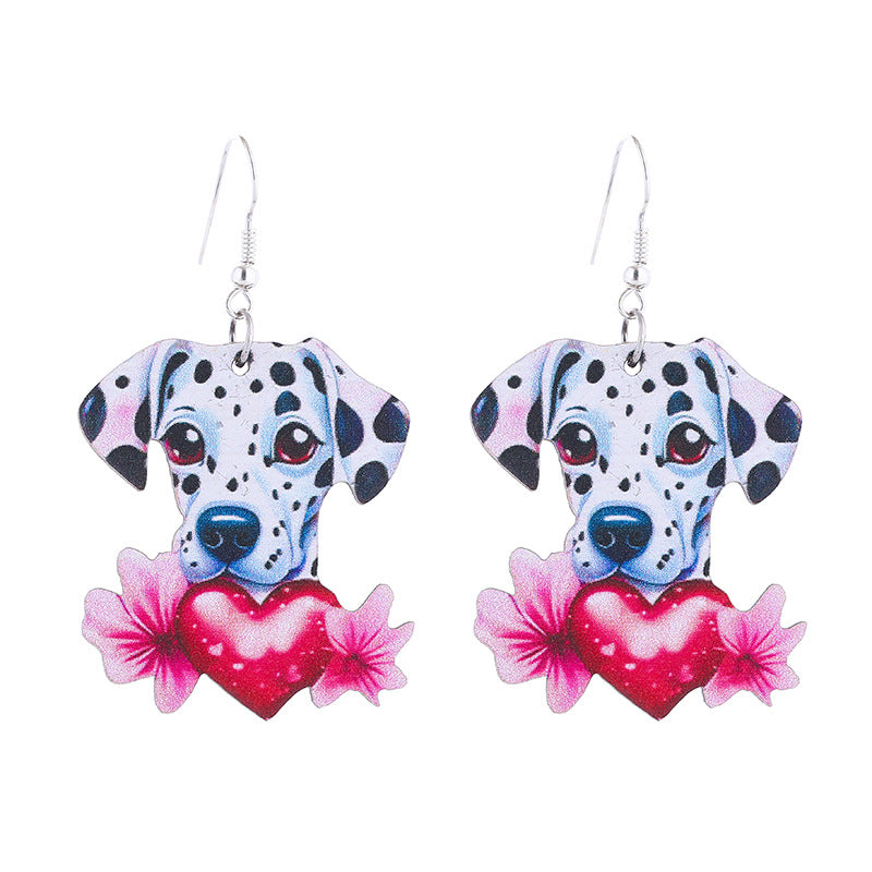 Wholesale  wooden Valentine's Day earrings  lips pink love xoxo letter earrings