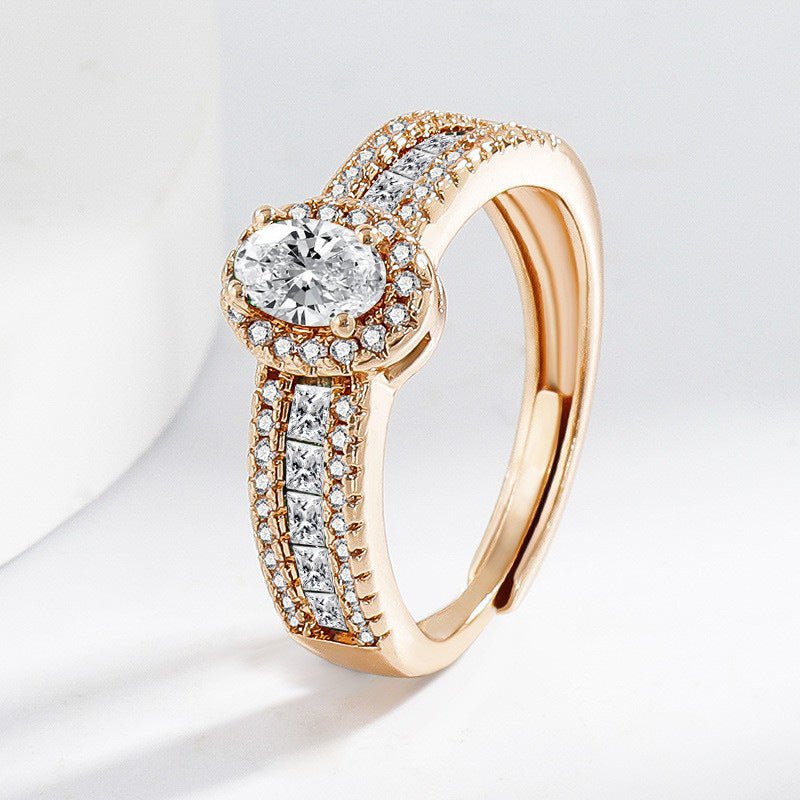 Wholesale Copper ring encrusted with cubic zirconia stones