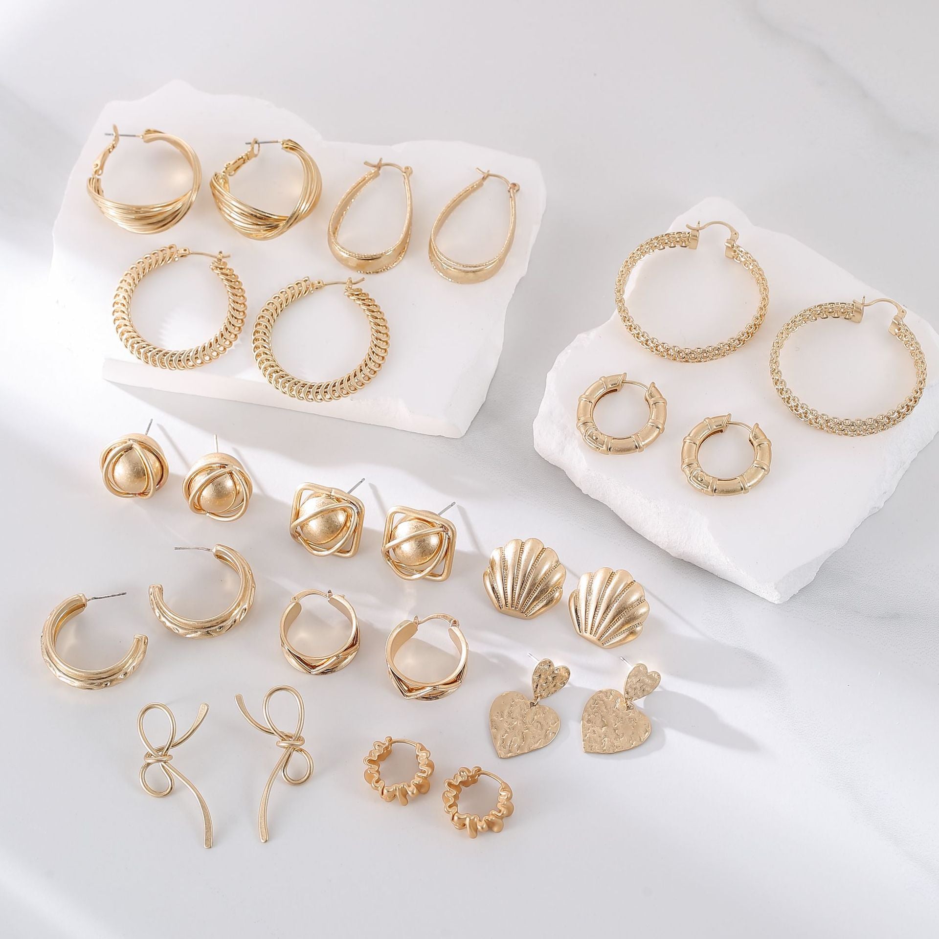 Wholesale Light Luxury Advanced Sense Metal Ear Ring Ear Buckle Earrings