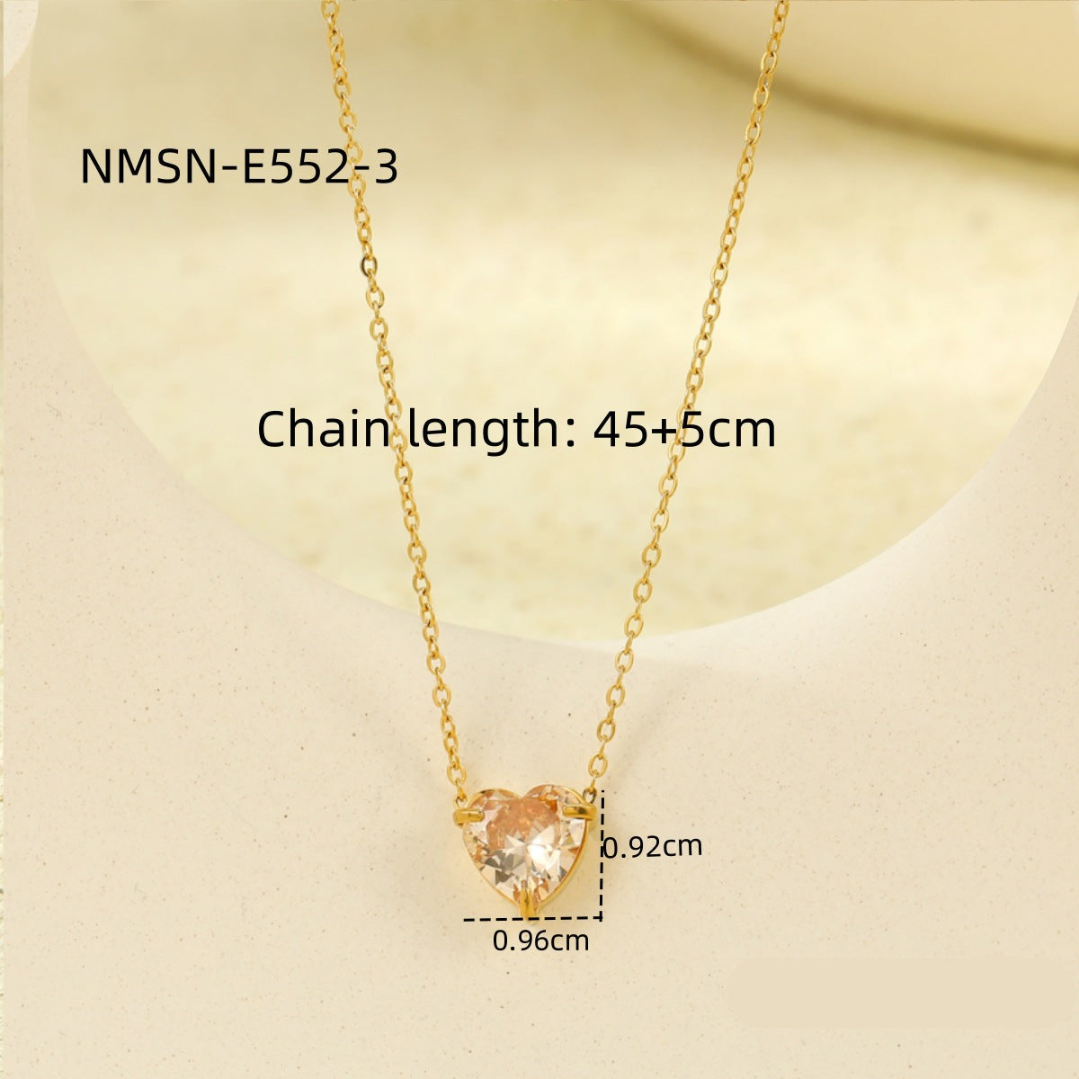 Wholesale luxury stainless steel love inlaid zircon plated 18K gold clavicle chain