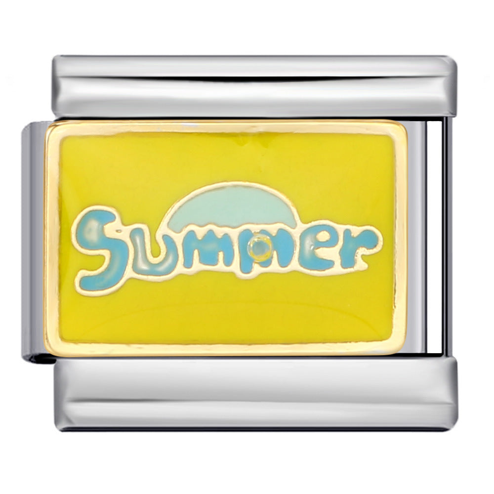 Wholesale Italian Charm Bracelet 9mm DIY Splicing Removable Four Seasons Elements Stainless Steel Composable Bracelet