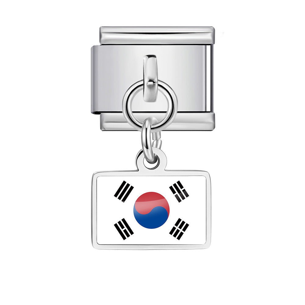 Wholesale World Flag Modular Bracelet Stainless Steel DIY Fashion Accessory