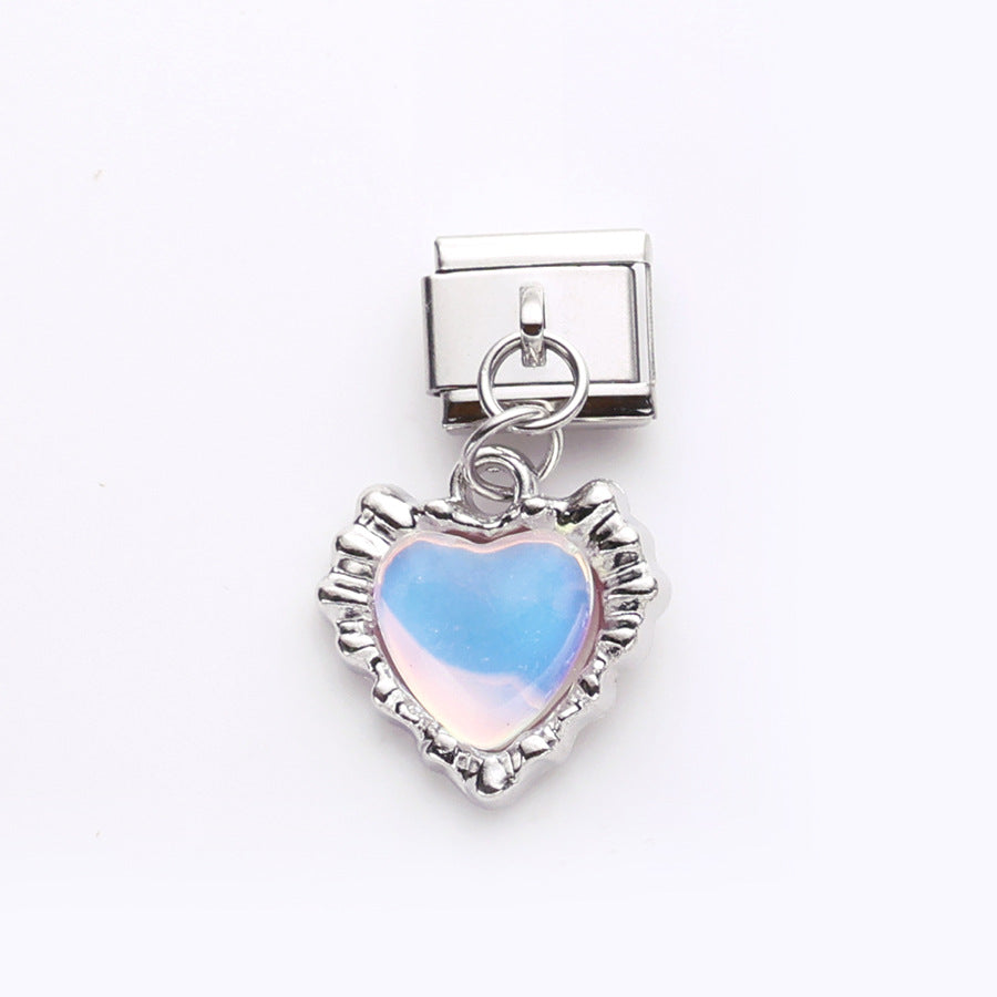 Wholesale 10pcs Love Butterfly Cat Pendant Italian Module DIY Stainless Steel Bracelet Accessories