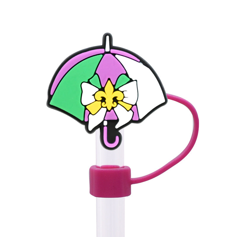 Wholesale Random 100pcs Carnival Series Straw Cover 10MM Straw Tube Cap