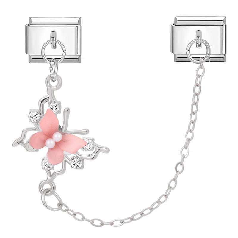 Wholesale 9mm Italian Charm Starter Bracelets DIY Double Hanger Stainless Steel Composable Bracelet