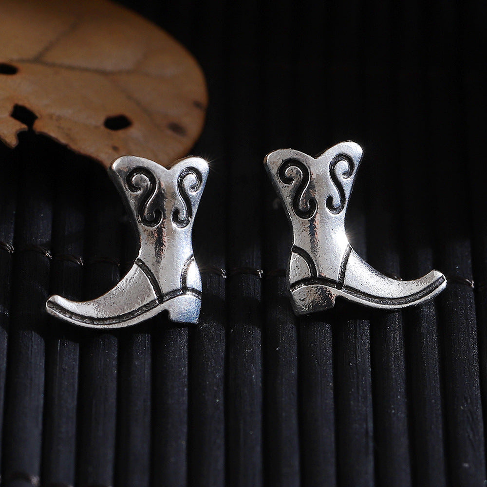 Wholesale Retro Ethnic Style Denim Earrings