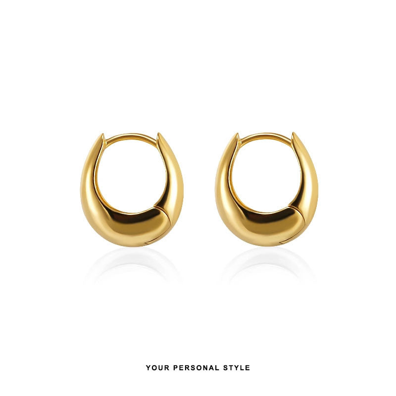 Wholesale Minimalist Water Drop Earrings Gold Plated Copper Fashion Jewelry Accessory