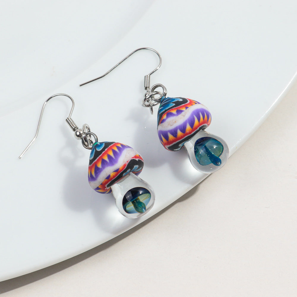 Wholesale Personalized Pastoral Style Soft  Mushroom Earrings