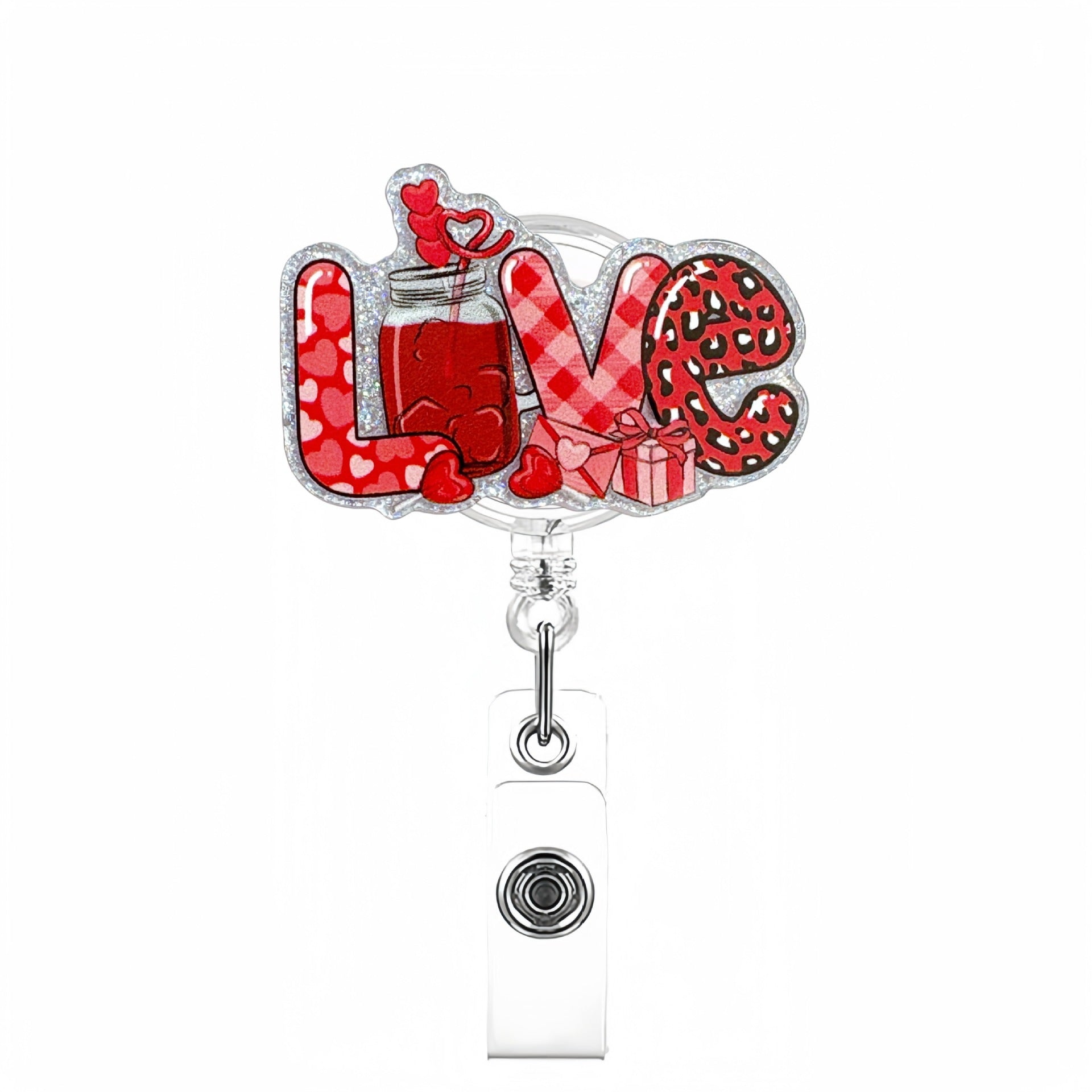 Wholesale Valentine' s Day Acrylic Telescopic Badge Reels