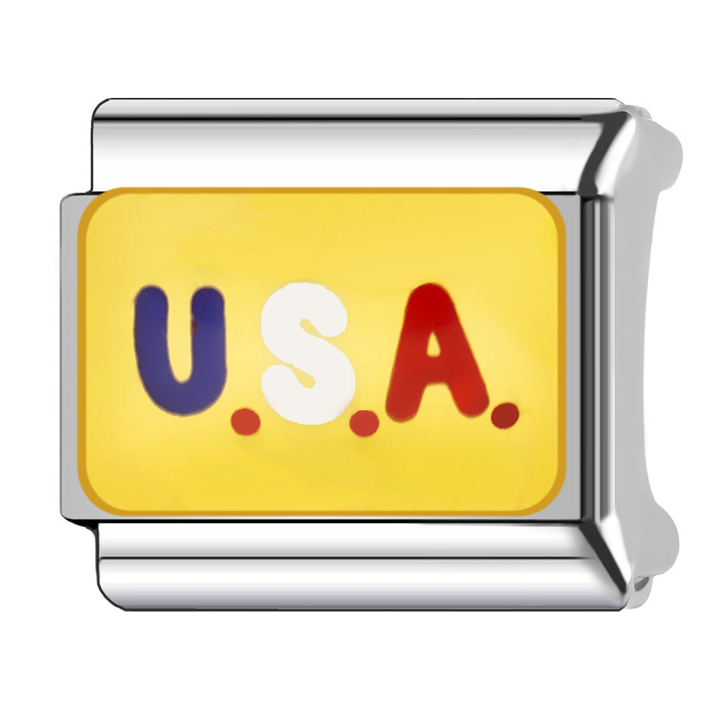 Wholesale Italian Style Classic Letter Bracelet Stainless Steel Electroplated Fashion Jewelry Gift Idea