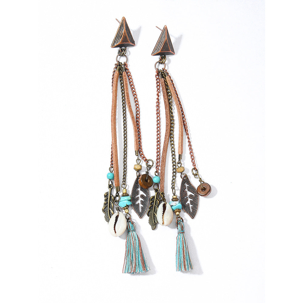 Wholesale Crystal Bohemian Tassel Earrings Vintage Style Women Jewelry Accessory for Everyday Gift