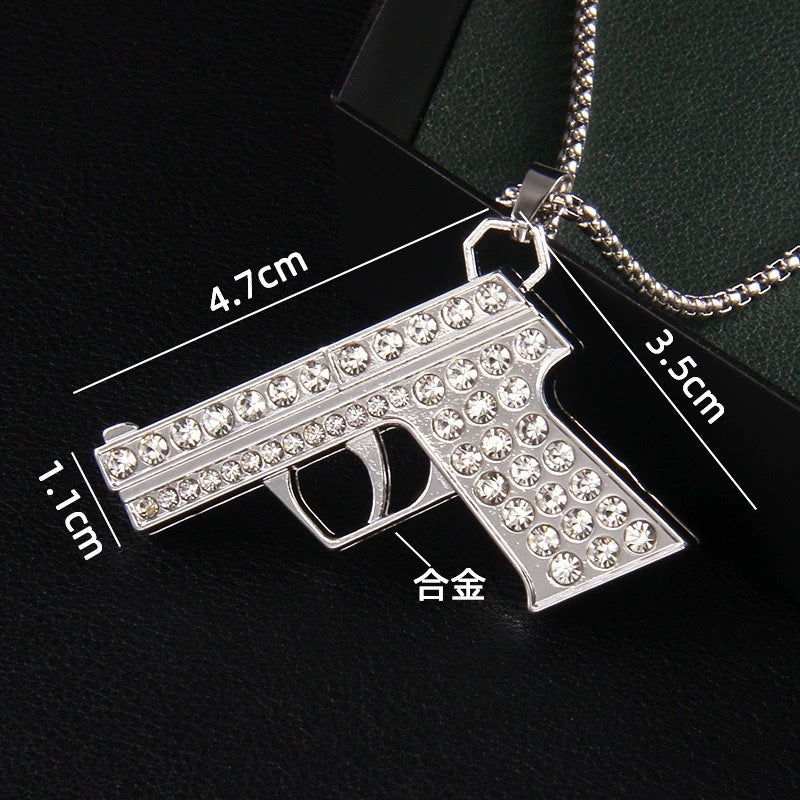 Wholesale Alloy Pistol Necklace for Men Trendy Fashion Accessory Hip Hop Gift
