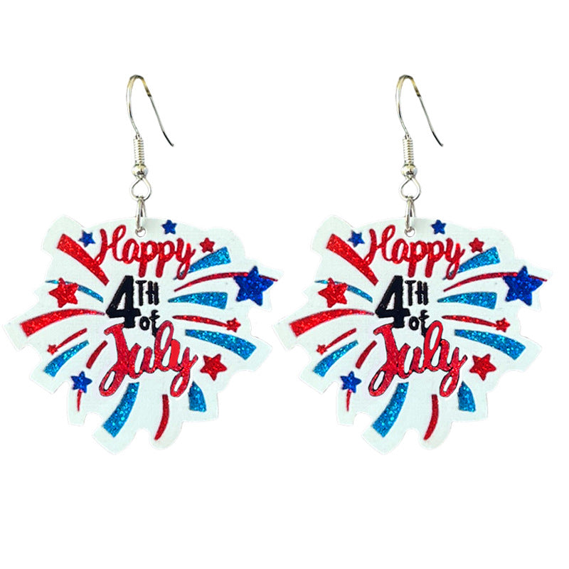 Wholesale Independence Day July 4  Shiny Bald Eagle Boots Butterfly Earrings