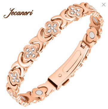 Wholesale Rose gold magnetic copper fashion minimalist accessory titanium steel bracelet delicate small jewelry for girls